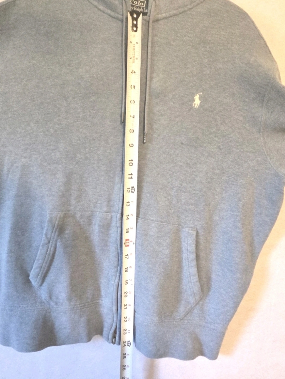 Polo Ralph Lauren Sky Blue Zip-Up Hooded Sweater Men's Size  XL - Picture 11 of 12